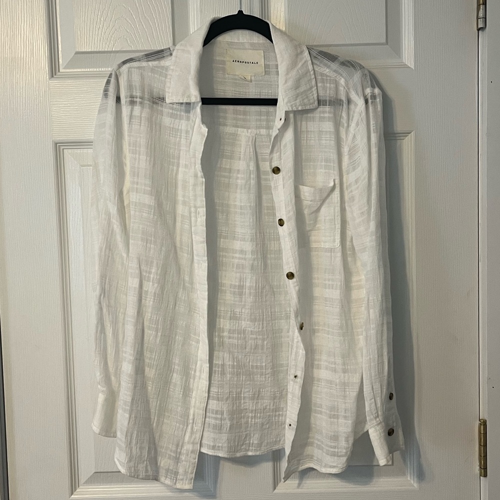Abercrombie white cotton button down
